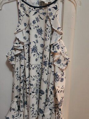 Greylin | Tops | Greylin Emma Floral Ruffled Cold Shoulder Blouse S